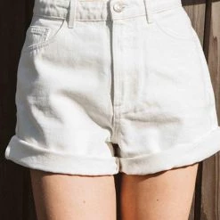 Levency Classic Pocket High Waist Denim Shorts