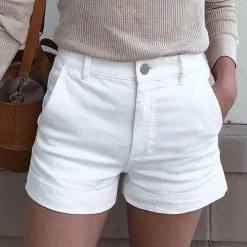 Levency Classic Pocket High Waist Denim Shorts