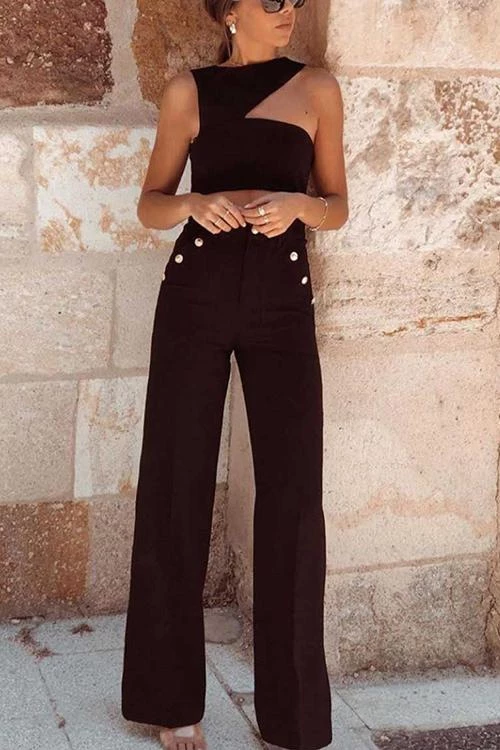 Levency New In Button Wide Leg Pants 7 Levency New In Button Wide Leg Pants
