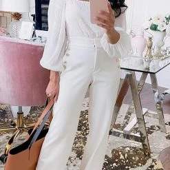 Levency New In Button Wide Leg Pants 9 Levency New In Button Wide Leg Pants