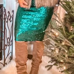 Levency New In Sequin Pencil Skirt