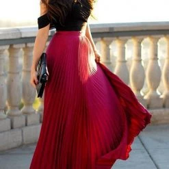 Levency New In Pleated Maxi Skirts