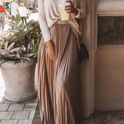 Levency New In Pleated Maxi Skirts