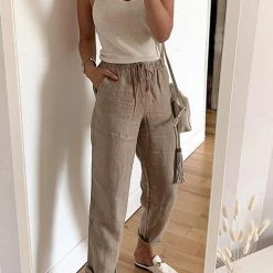 Levency Drawstring Pockets Loose Pants 17 Levency Drawstring Pockets Loose Pants