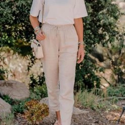 Levency Drawstring Pockets Loose Pants