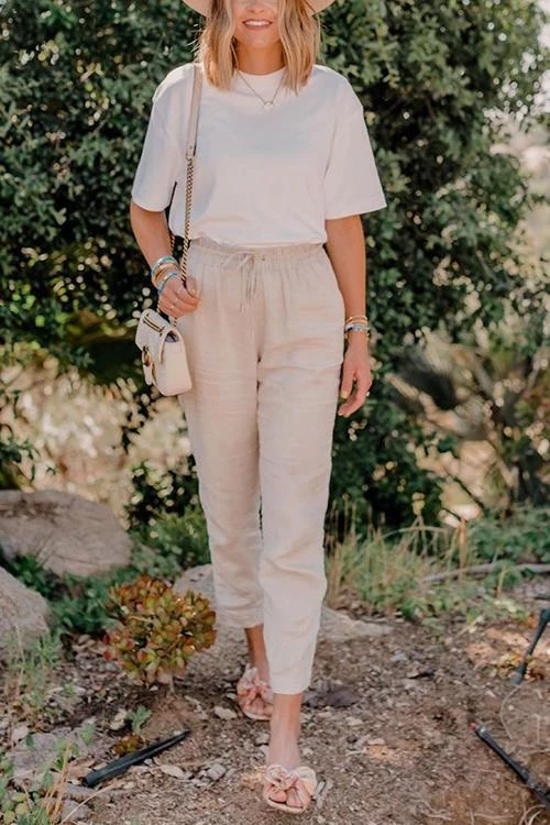 Levency Drawstring Pockets Loose Pants 1 Levency Drawstring Pockets Loose Pants