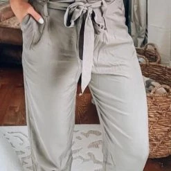 Levency New In Pockets Belted Straight-leg Pants