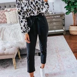 Levency New In Pockets Belted Straight-leg Pants