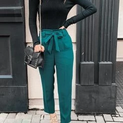 Levency New In Pockets Belted Straight-leg Pants