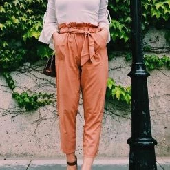 Levency New In Pockets Belted Straight-leg Pants