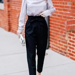 Levency New In Pockets Belted Straight-leg Pants