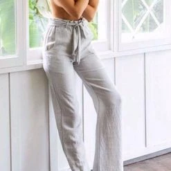 Levency New In Pockets Belted Straight-leg Pants