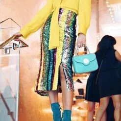 Levency Colorful Sequin Slit Skirts 20 Levency Colorful Sequin Slit Skirts