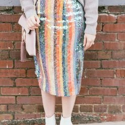 Levency Colorful Sequin Slit Skirts 19 Levency Colorful Sequin Slit Skirts