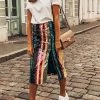 Levency Colorful Sequin Slit Skirts
