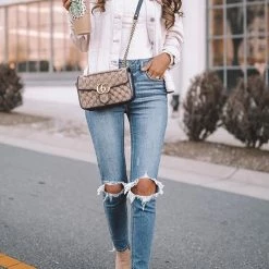 Levency Broken Hole Mid Waist Jeans New In