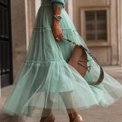 Levency New In Patchwork Gauze Bubble Skirt