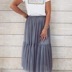 Levency New In Patchwork Gauze Bubble Skirt