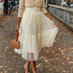 Levency New In Patchwork Gauze Bubble Skirt