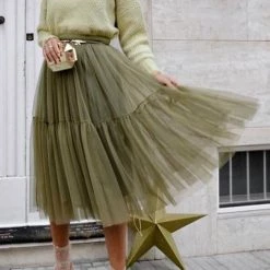 Levency New In Patchwork Gauze Bubble Skirt