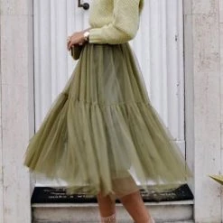 Levency New In Patchwork Gauze Bubble Skirt