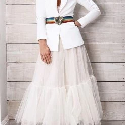 Levency New In Patchwork Gauze Bubble Skirt