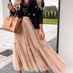 Levency New In Patchwork Gauze Bubble Skirt