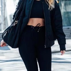 Levency V Lace Up Waist Leggings New In