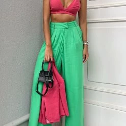 Levency New In Pockets Wide Leg Pants