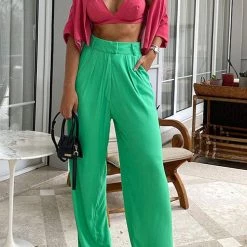 Levency New In Pockets Wide Leg Pants