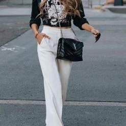 Levency New In Pockets Wide Leg Pants