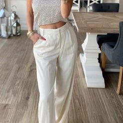 Levency New In Pockets Wide Leg Pants