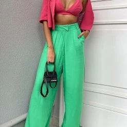 Levency New In Pockets Wide Leg Pants