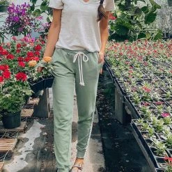 Levency Brushed Drawstring Pockets Pants