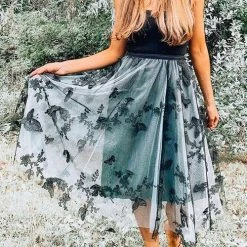 Levency Posy Layer Mesh Mid Skirts New In