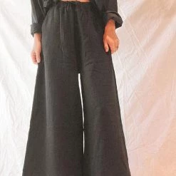 Levency Pockets Linen Loose Pants