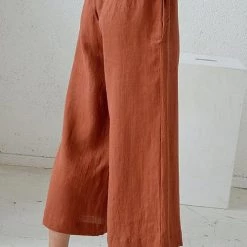 Levency Pockets Linen Loose Pants