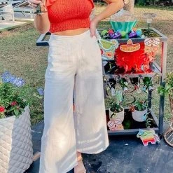 Levency Pockets Linen Loose Pants