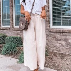 Levency Pockets Linen Loose Pants