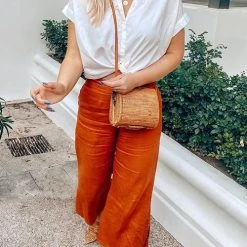 Levency Pockets Linen Loose Pants