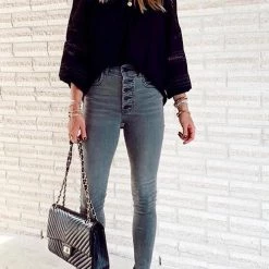 Levency New In Button High Waist Jeans