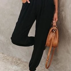 Levency New In Solid Linen Pockets Jogger