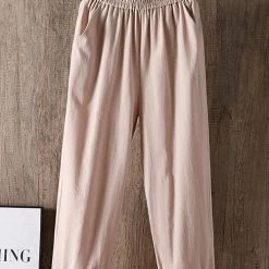 Levency New In Solid Linen Pockets Jogger