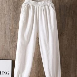 Levency New In Solid Linen Pockets Jogger