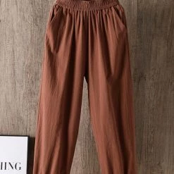 Levency New In Solid Linen Pockets Jogger