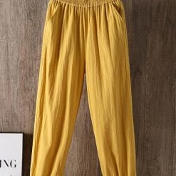 Levency New In Solid Linen Pockets Jogger