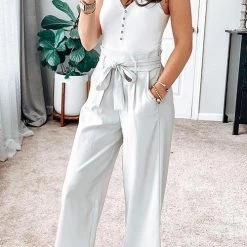 Levency Bow Tie Straight Leg Pants