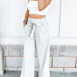 Levency Bow Tie Straight Leg Pants