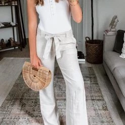 Levency Bow Tie Straight Leg Pants