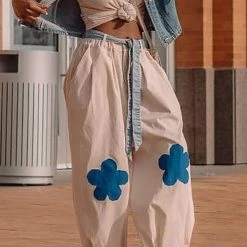 Levency New In Elastic Flower Balloon Leg Pants